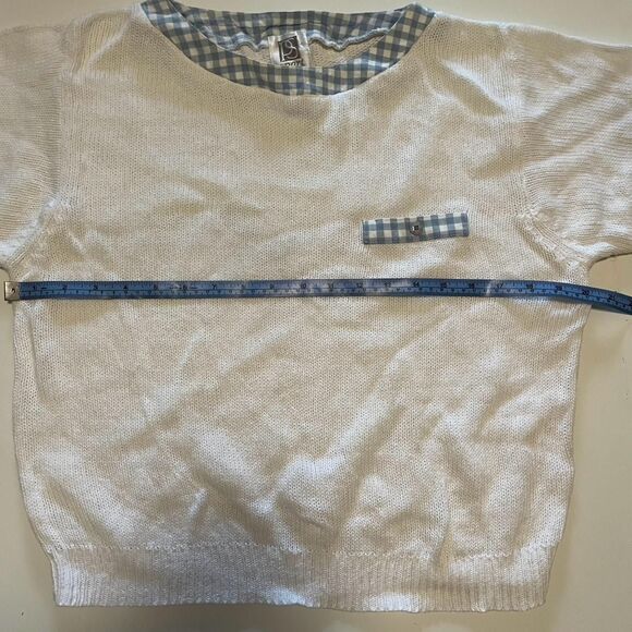 Blue Gingham Knit Tee - Picture 4 of 5